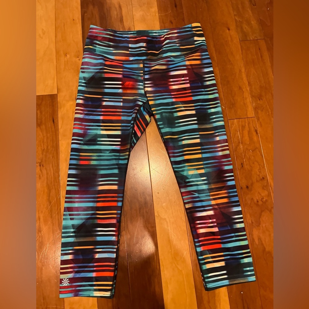 ATHLETA Size Medium Workout Pants Active Colorful Stretchy Running Sports Lounge